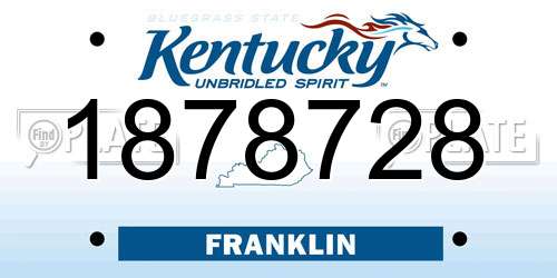 1878728 Kentucky License Plate