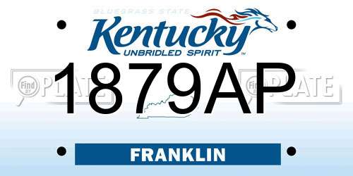 1879AP Kentucky License Plate