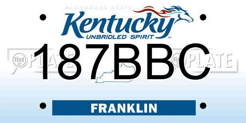 187BBC Kentucky License Plate
