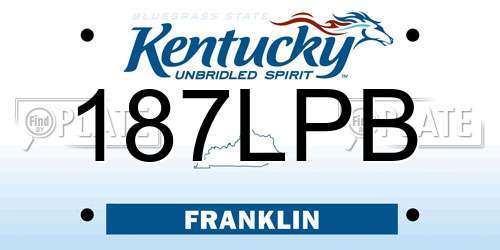 187LPB Kentucky License Plate