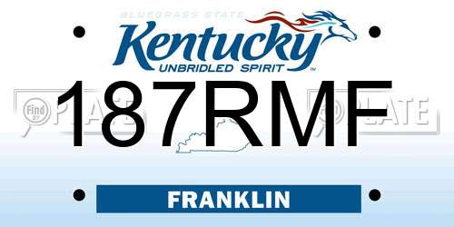187RMF Kentucky License Plate