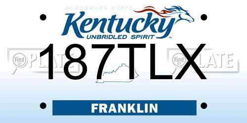 187TLX Kentucky License Plate