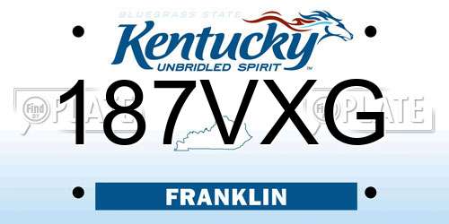 187VXG Kentucky License Plate