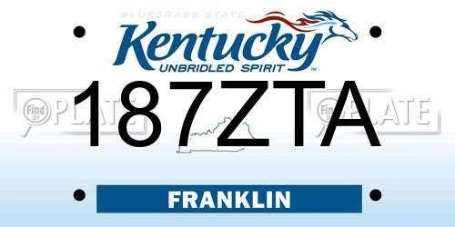 187ZTA Kentucky License Plate