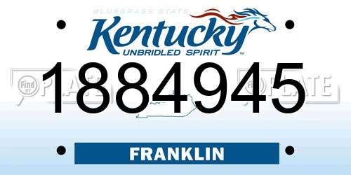 1884945 Kentucky License Plate