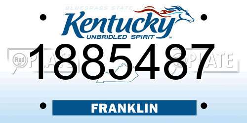 1885487 Kentucky License Plate