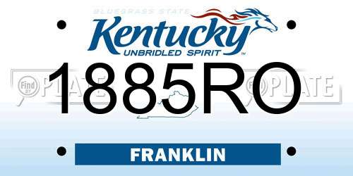 1885RO Kentucky License Plate