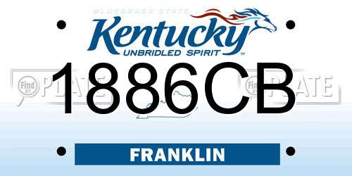 1886CB Kentucky License Plate