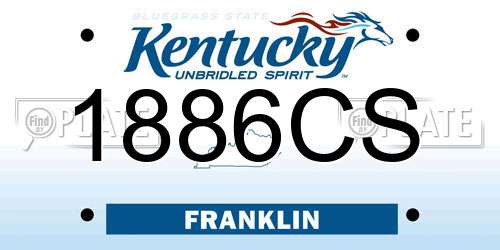 1886CS Kentucky License Plate
