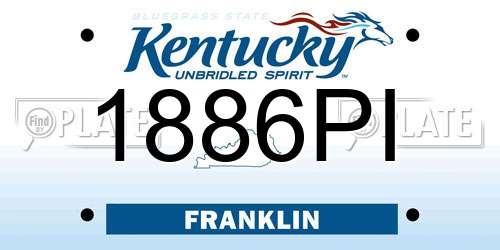 1886PI Kentucky License Plate