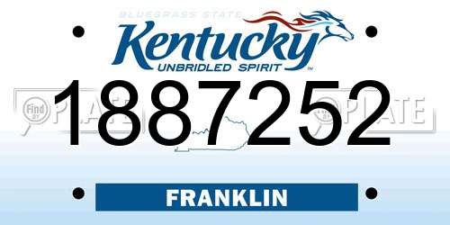 1887252 Kentucky License Plate