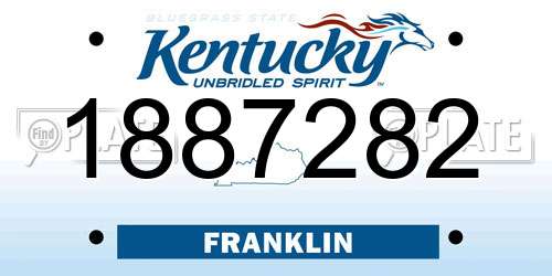 1887282 Kentucky License Plate