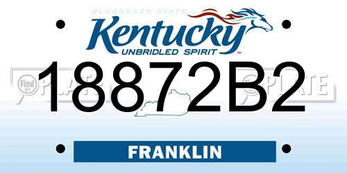 18872B2 Kentucky License Plate