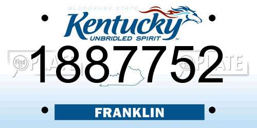 1887752 Kentucky License Plate
