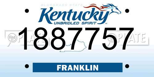1887757 Kentucky License Plate