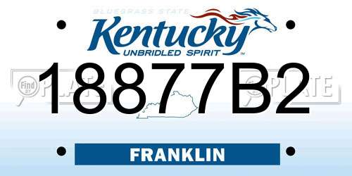 18877B2 Kentucky License Plate