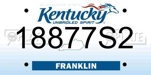 18877S2 Kentucky License Plate