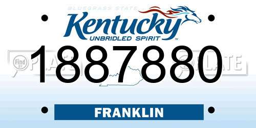 1887880 Kentucky License Plate