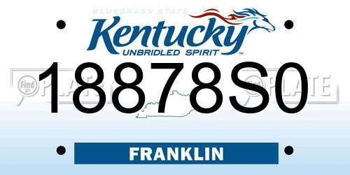 18878S0 Kentucky License Plate