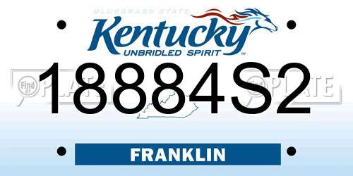 18884S2 Kentucky License Plate
