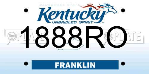 1888RO Kentucky License Plate
