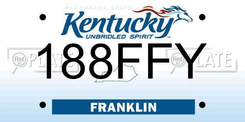 188FFY Kentucky License Plate