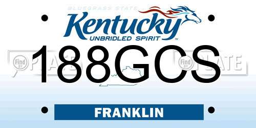 188GCS Kentucky License Plate