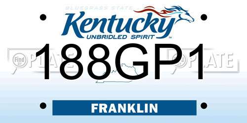 188GP1 Kentucky License Plate