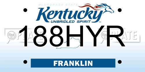 188HYR Kentucky License Plate