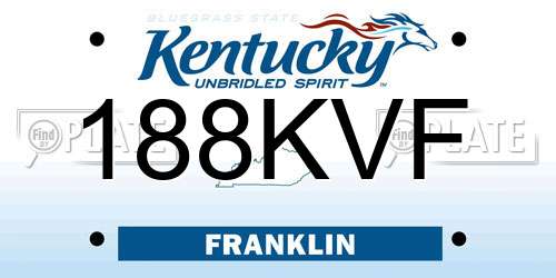 188KVF Kentucky License Plate
