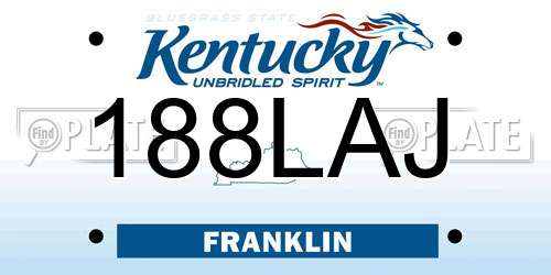 188LAJ Kentucky License Plate