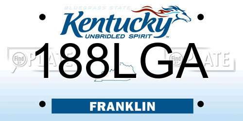188LGA Kentucky License Plate