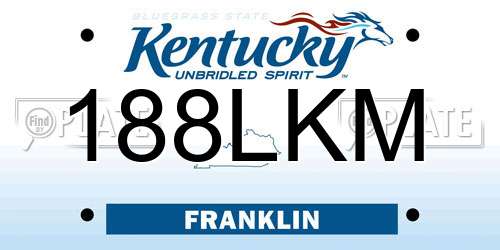 188LKM Kentucky License Plate