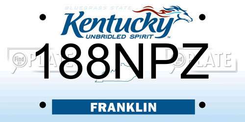188NPZ Kentucky License Plate