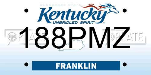 188PMZ Kentucky License Plate