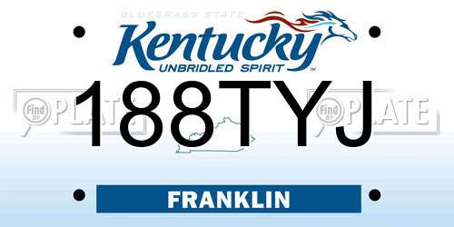 188TYJ Kentucky License Plate