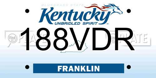 188VDR Kentucky License Plate