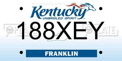 188XEY Kentucky License Plate