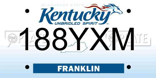 188YXM Kentucky License Plate