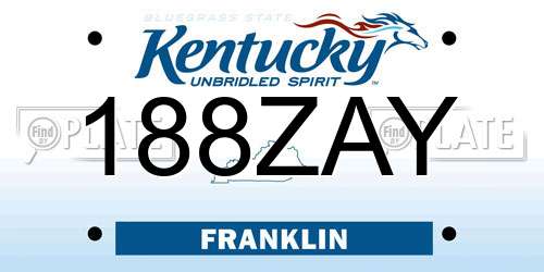188ZAY Kentucky License Plate