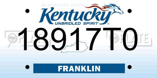 18917T0 Kentucky License Plate