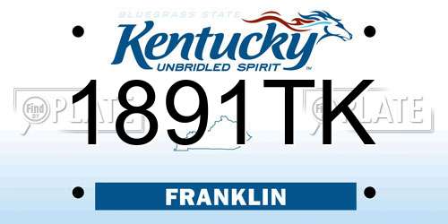 1891TK Kentucky License Plate