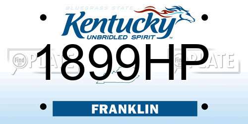 1899HP Kentucky License Plate