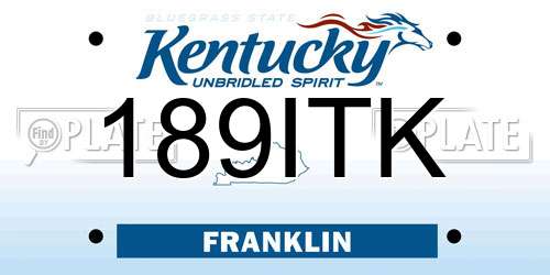 189ITK Kentucky License Plate