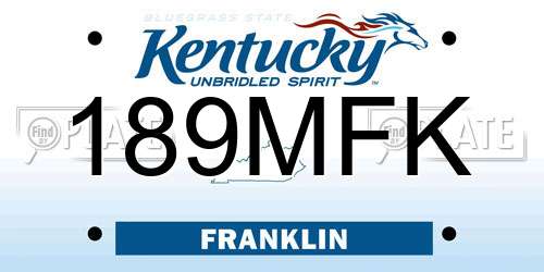 189MFK Kentucky License Plate