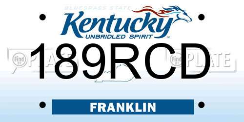 189RCD Kentucky License Plate
