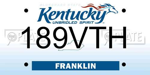 189VTH Kentucky License Plate