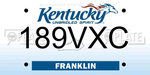 189VXC Kentucky License Plate