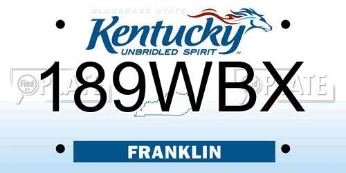 189WBX Kentucky License Plate