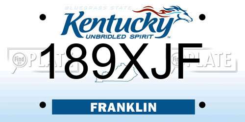189XJF Kentucky License Plate